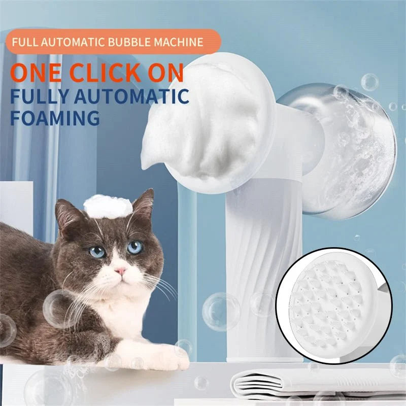 Automatic Foaming Dog & Cat Bath Brush with Soap Dispenser