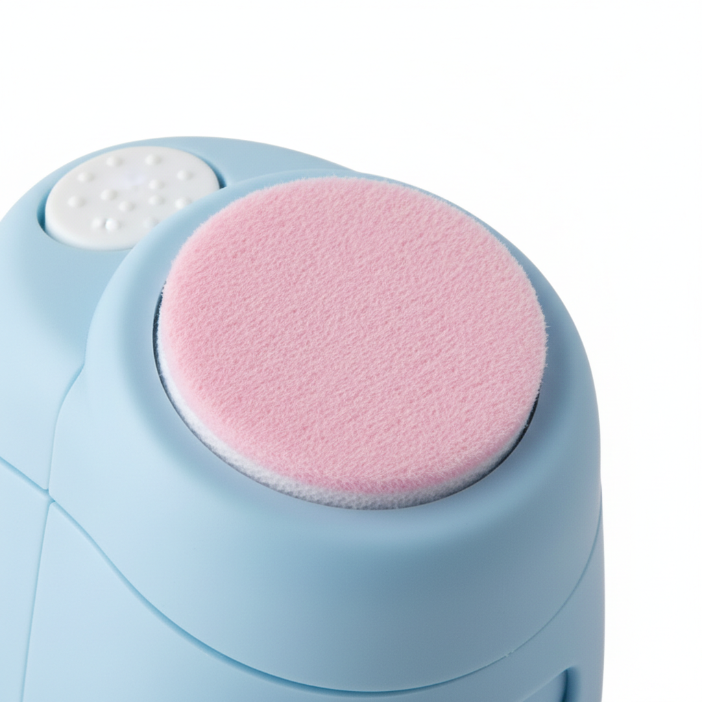 Close-up of baby nail trimmer grinding head attachment