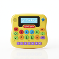 Yellow Arabic learning tablet toy on white background
