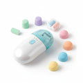 Baby electric nail trimmer set with attachments on white background